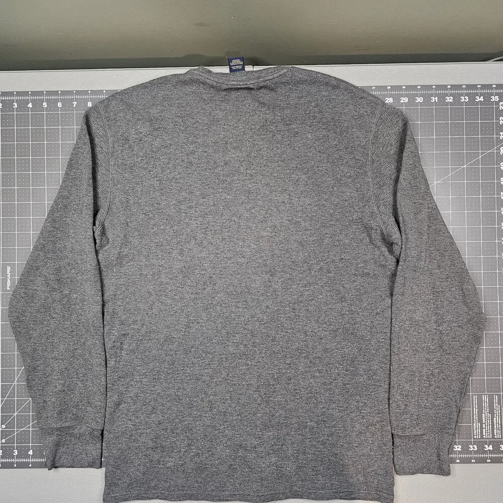 Polo Ralph Lauren Thermal Shirt Large Gray Sleep Underwear Waffle Knit Pajama